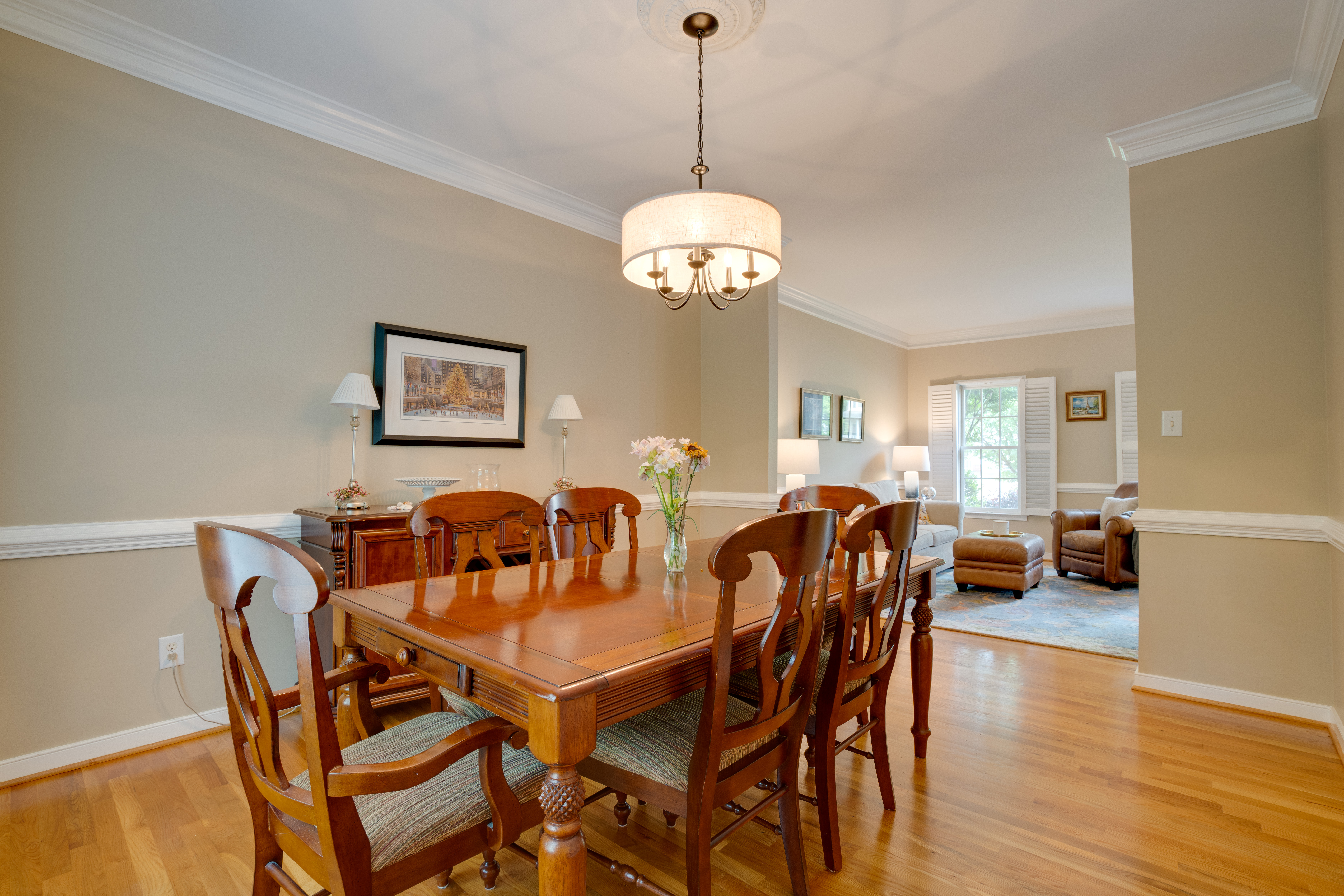 Dining room open to living space