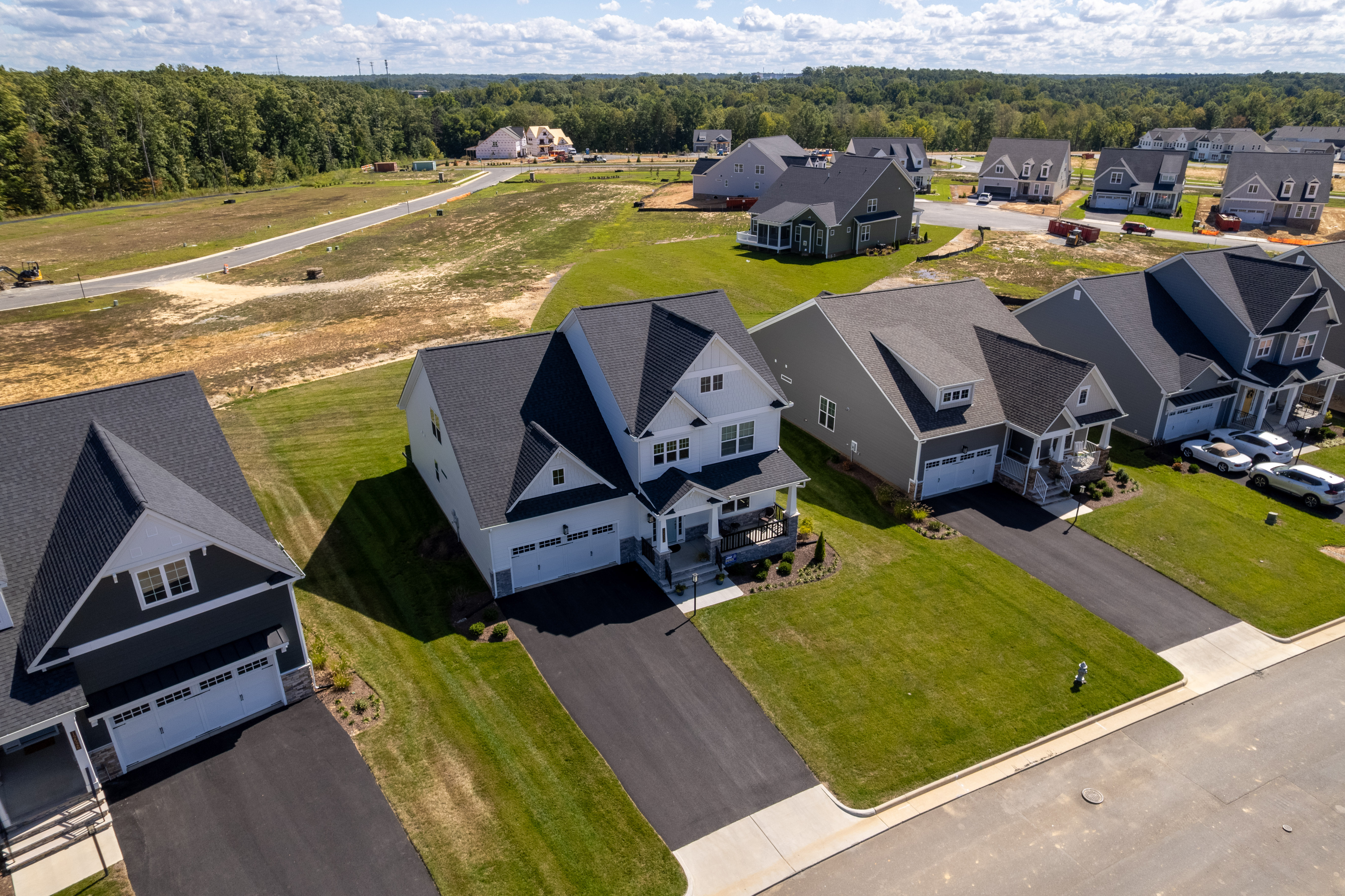Aerial view of neighborhood development